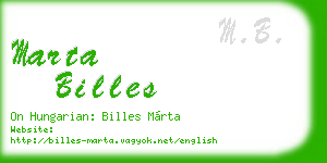 marta billes business card