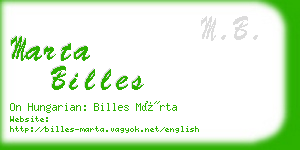 marta billes business card